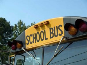 Safety Sensors - photo of windshield of yellow school bus